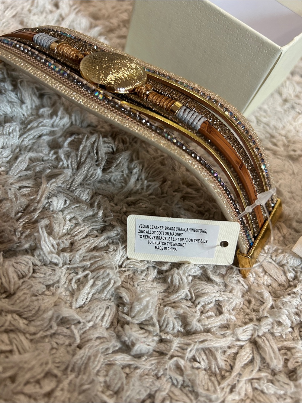SAACHI Gold and Brown Multi-Layer Wrap Bracelet - Picture 5 of 6